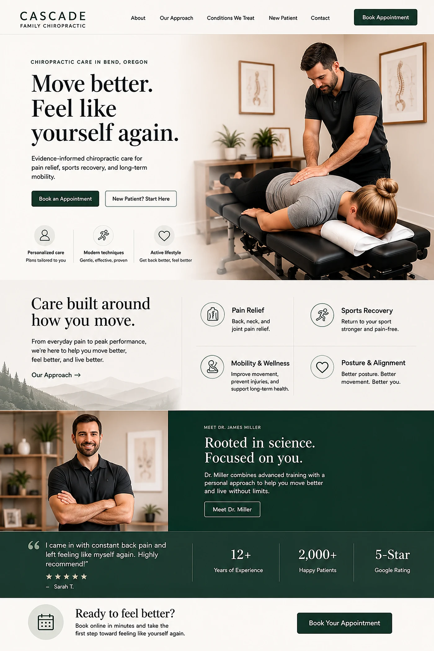 Cascade Family Chiropractic · Website design