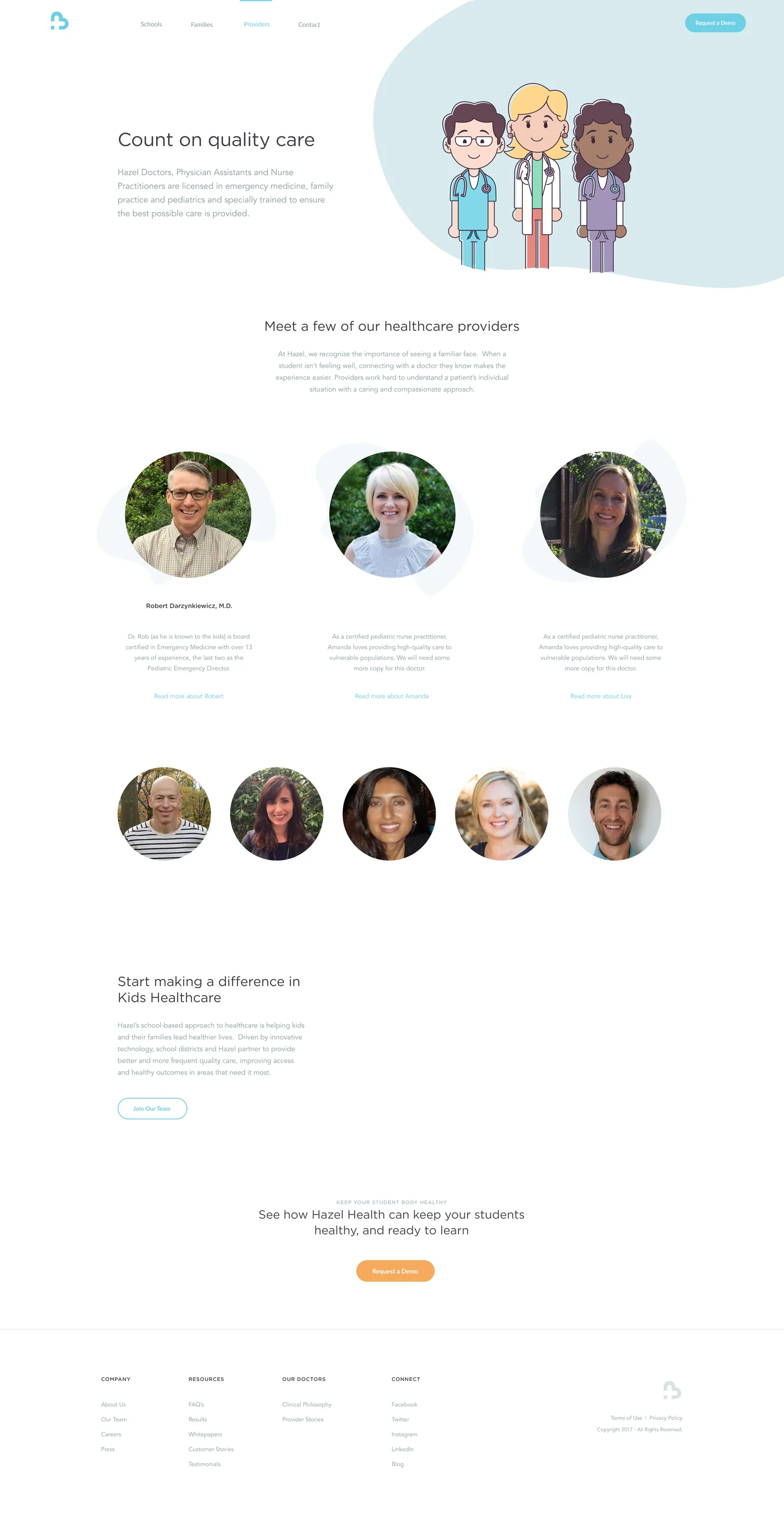 Providers landing page